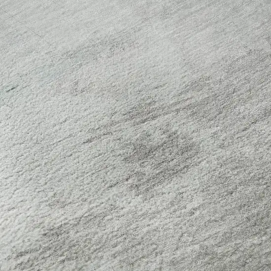 8' Pale Aqua Gray And Silver Abstract Washable Area Rug With UV Protection Photo 9