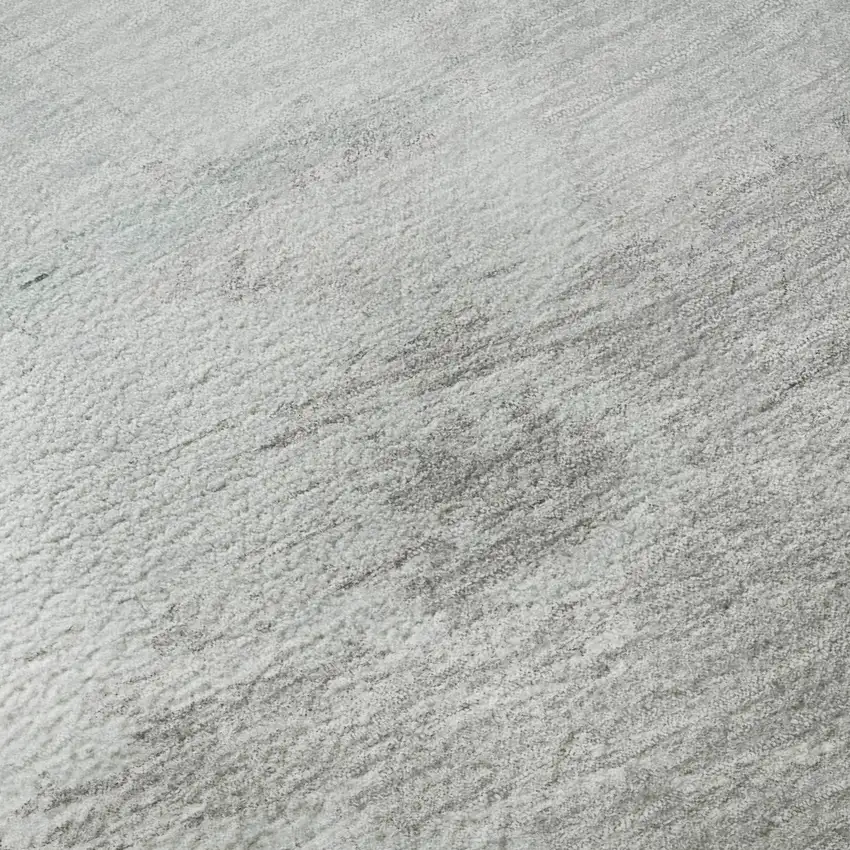 8' Pale Aqua Gray And Silver Abstract Washable Area Rug With UV Protection Photo 9