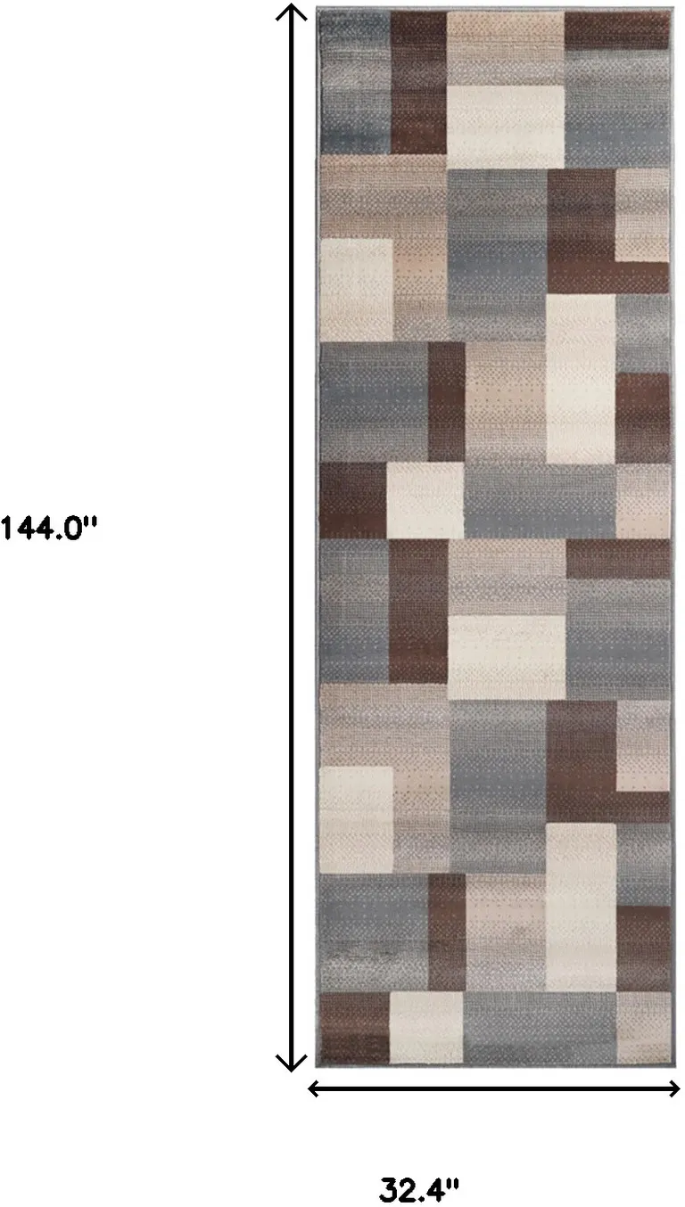 12'  Patchwork Stain Resistant Runner Rug Photo 5