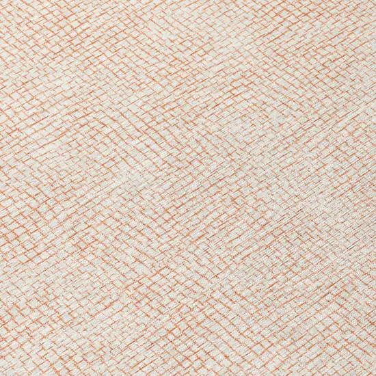 8' Peach And Beige Round Geometric Washable Indoor Outdoor Area Rug Photo 8