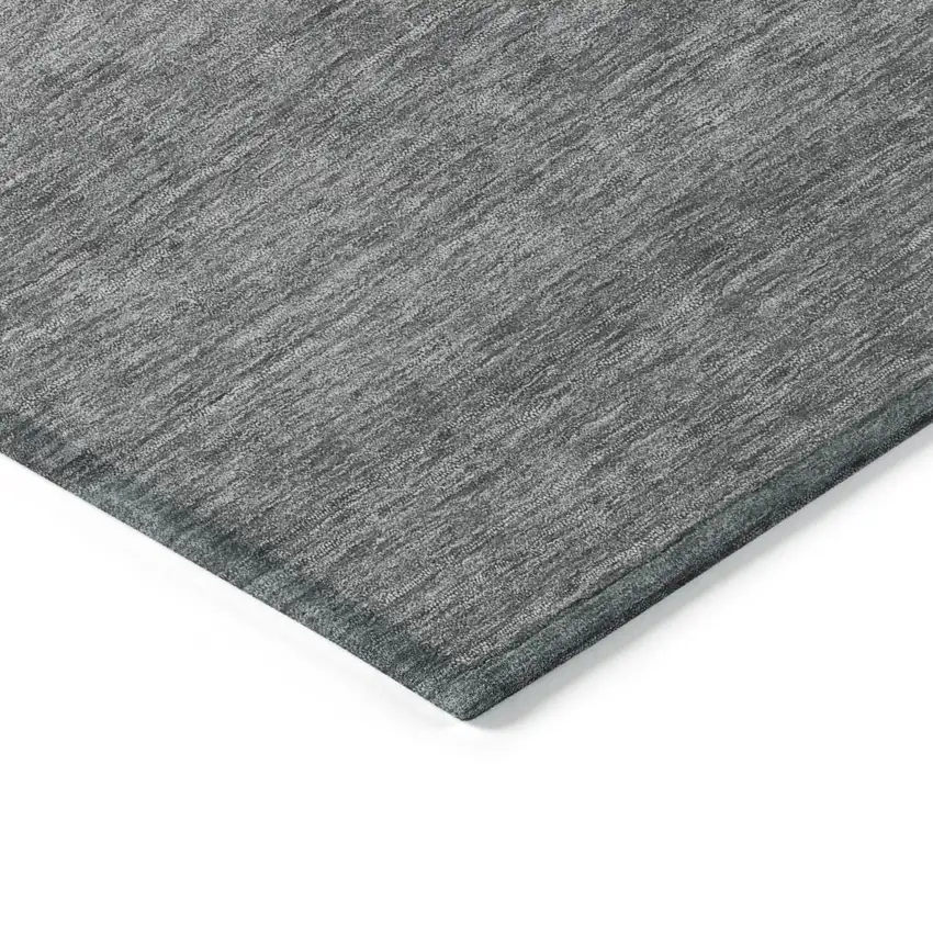 8' Peach And Charcoal Round Abstract Washable Indoor Outdoor Area Rug Photo 7