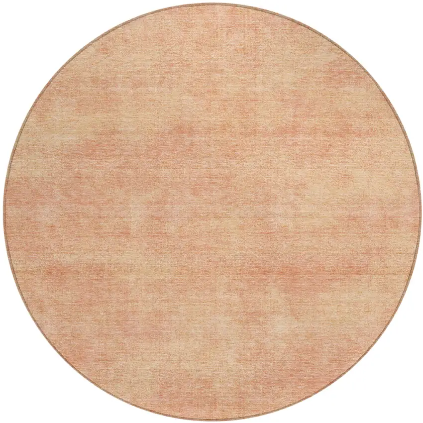 8' Peach Round Washable Indoor Outdoor Area Rug Photo 2