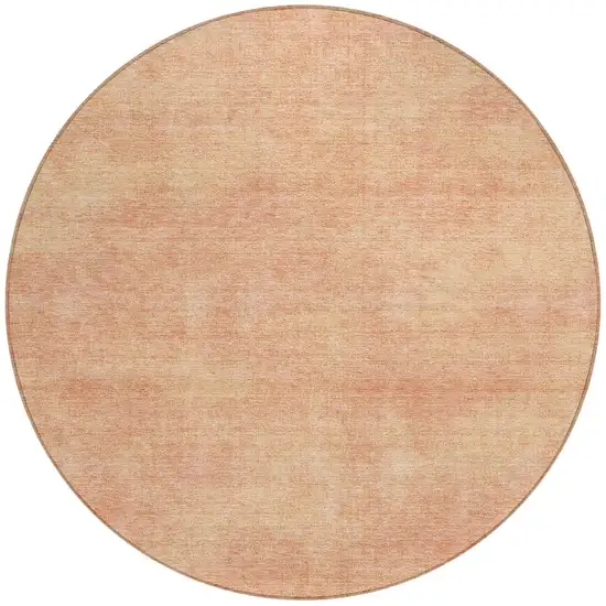 8' Peach Round Washable Indoor Outdoor Area Rug Photo 5