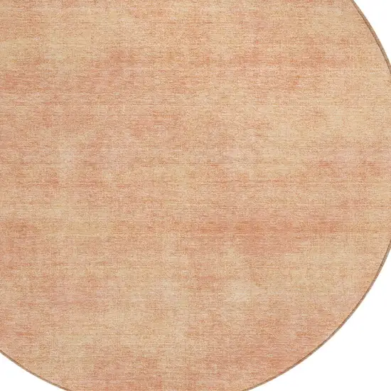 8' Peach Round Washable Indoor Outdoor Area Rug Photo 4