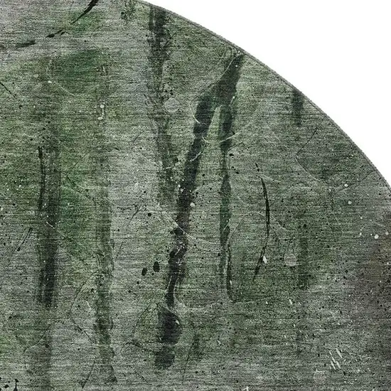 8' Pewter And Charcoal Abstract Washable Round Rug With UV Protection Photo 3