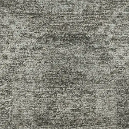 8' Pewter And Gray Abstract Geometric Washable Round Rug With UV Protection Photo 9