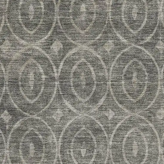 8' Pewter And Gray Geometric Washable Area Rug With UV Protection Photo 2