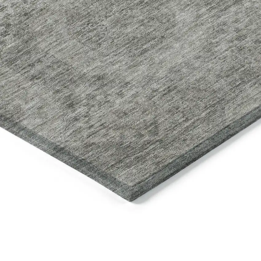 8' Pewter And Gray Round Medallion Washable Indoor Outdoor Area Rug Photo 7