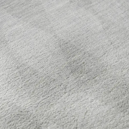 8' Pewter And Ivory Diamond Washable Round Rug With UV Protection Photo 9