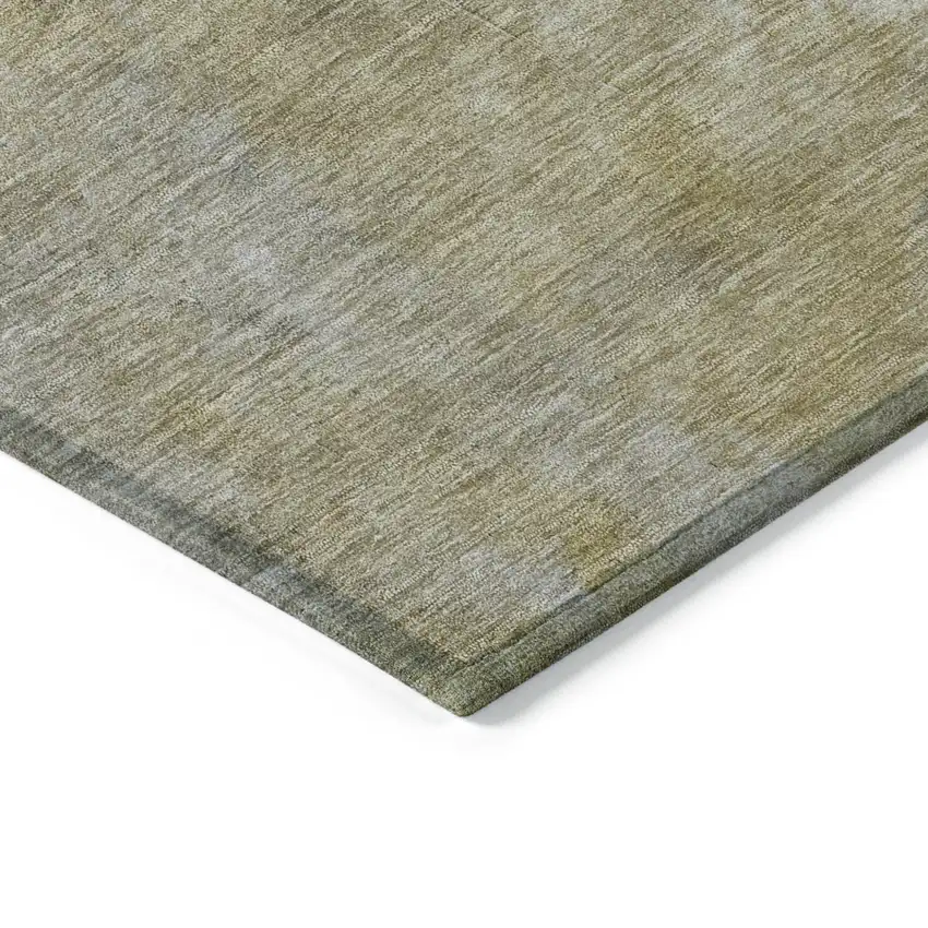 8' Pewter And Light Yellow Round Abstract Washable Indoor Outdoor Area Rug Photo 4