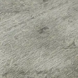 Photo of 8' Pewter And Silver Medallion Washable Round Rug With UV Protection