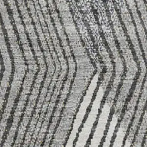 Photo of 8' Pewter Gold And Ivory Geometric Washable Round Rug With UV Protection