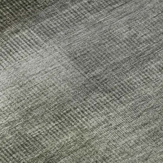 8' Pewter Green And Silver Striped Washable Round Rug With UV Protection Photo 8