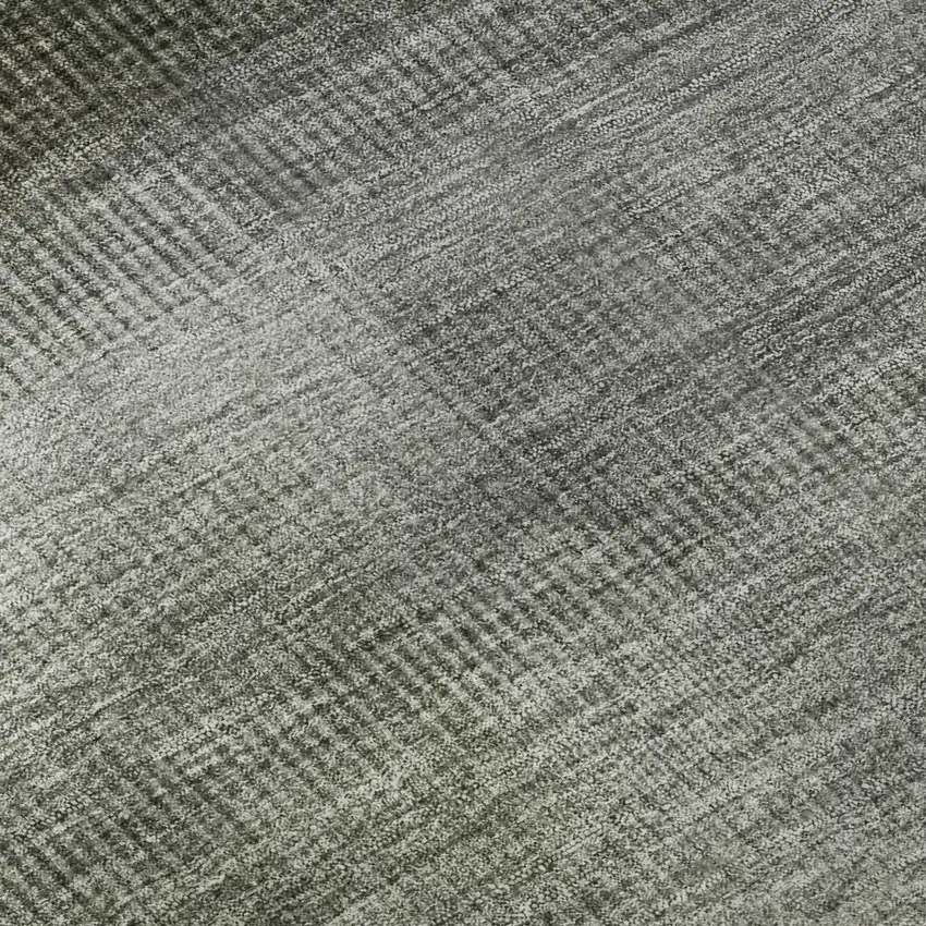 8' Pewter Green And Silver Striped Washable Round Rug With UV Protection Photo 8