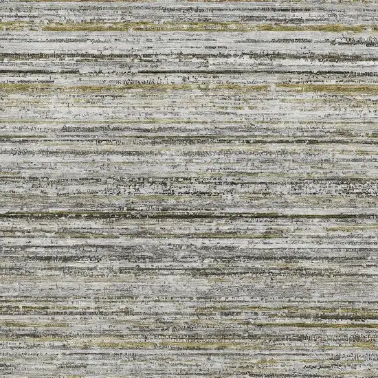 8' Pewter Silver And Gray Striped Washable Area Rug With UV Protection Photo 2