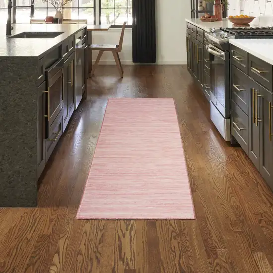 10' Pink Abstract Washable Runner Rug Photo 3