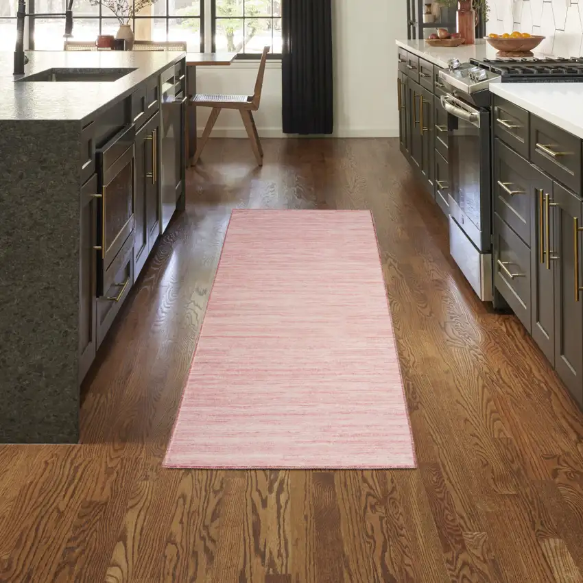 10' Pink Abstract Washable Runner Rug Photo 3