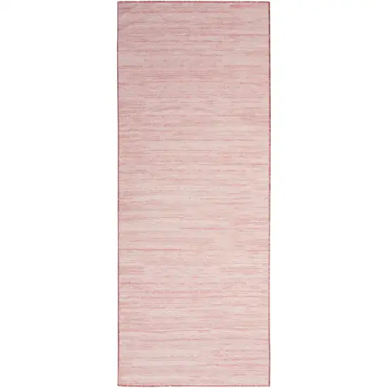 8' Pink Abstract Washable Runner Rug Photo 9