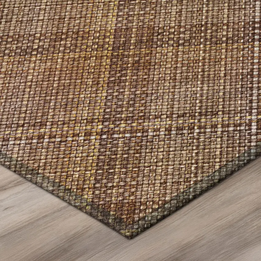8' Pink And Beige Round Plaid Washable Indoor Outdoor Area Rug Photo 4
