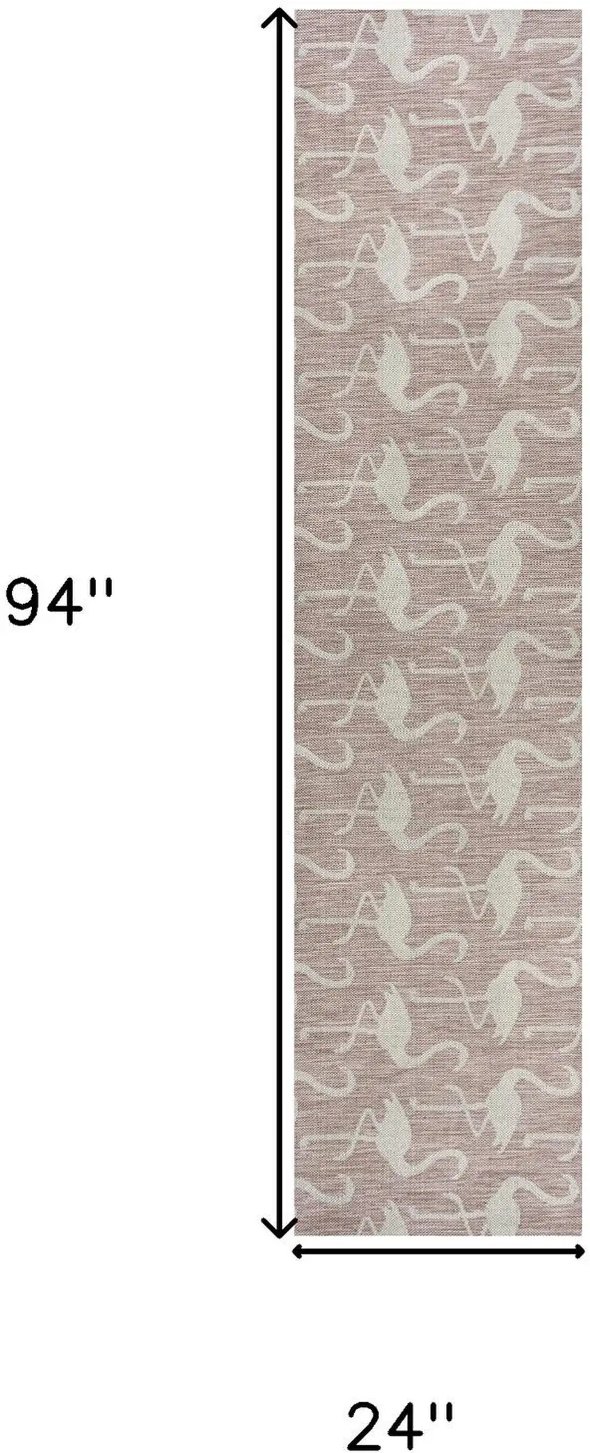 8' Pink And Cream Animal Print Indoor Outdoor Runner Rug Photo 8