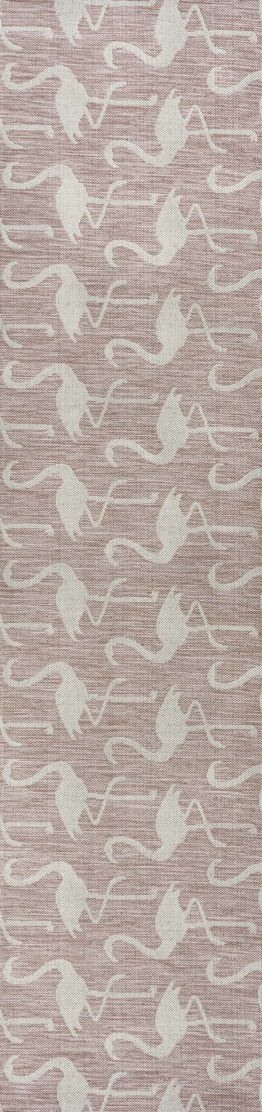 8' Pink And Cream Animal Print Indoor Outdoor Runner Rug Photo 2