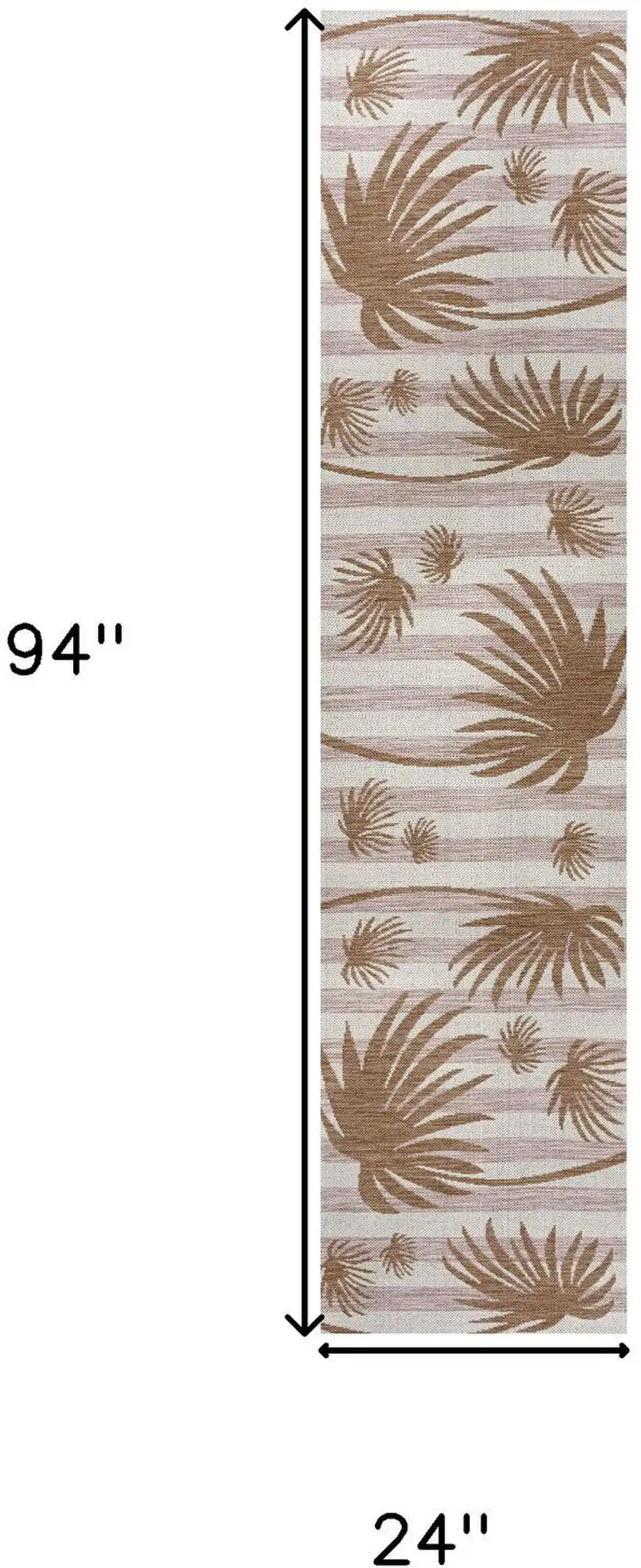 8' Pink And Cream Floral Indoor Outdoor Runner Rug Photo 8