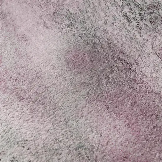 8' Pink And Ivory Abstract Washable Round Rug With UV Protection Photo 8