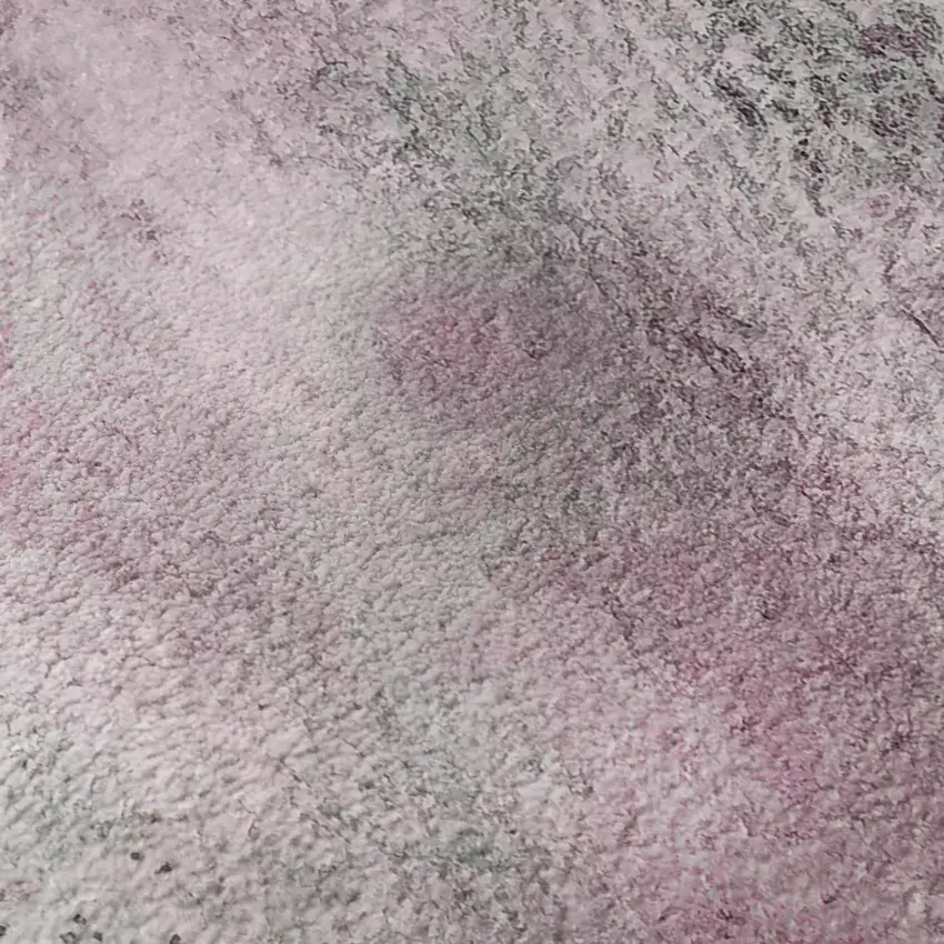 8' Pink And Ivory Abstract Washable Round Rug With UV Protection Photo 8