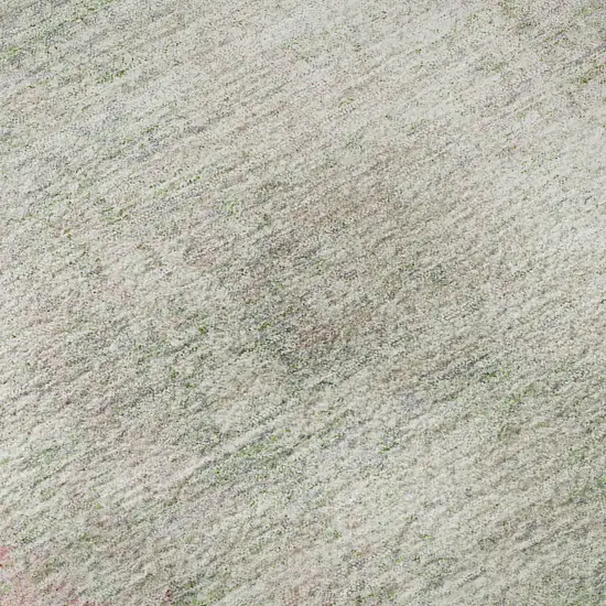 8' Pink And Ivory Abstract Washable Round Rug With UV Protection Photo 8