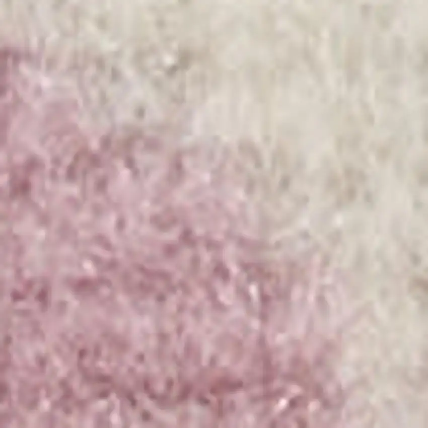 6' Pink And Ivory Damask Distressed Runner Rug Photo 2