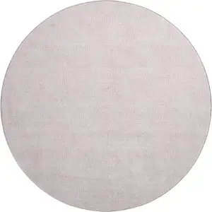 Photo of 8' Pink And Ivory Geometric Washable Round Rug With UV Protection