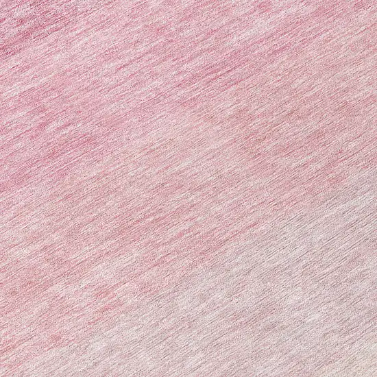 8' Pink And Ivory Round Ombre Washable Indoor Outdoor Area Rug Photo 8