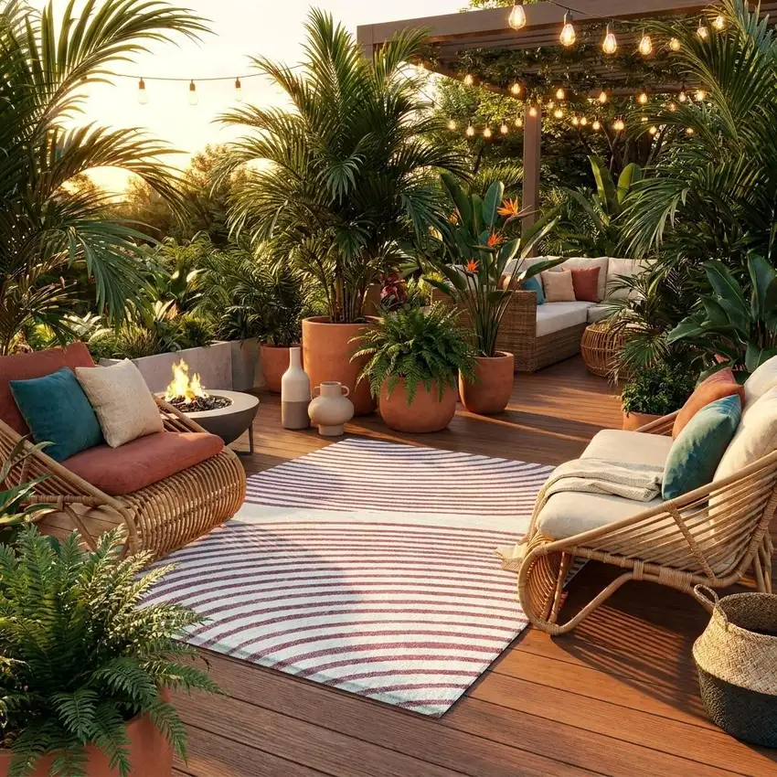 8' Pink And Ivory Round Zebra Print Washable Indoor Outdoor Area Rug Photo 1