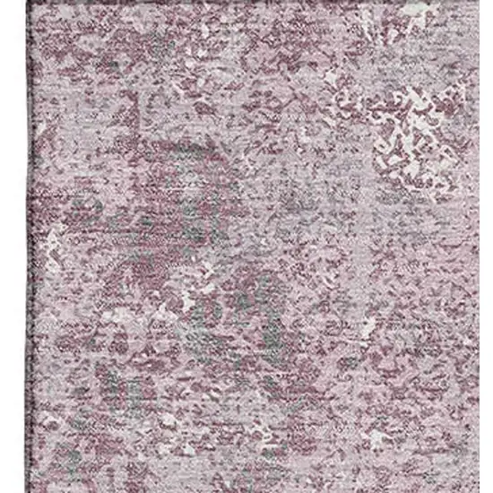 8' Pink Charcoal And Ivory Abstract Washable Area Rug With UV Protection Photo 3