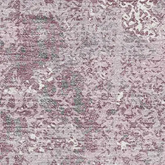 8' Pink Charcoal And Ivory Abstract Washable Area Rug With UV Protection Photo 2