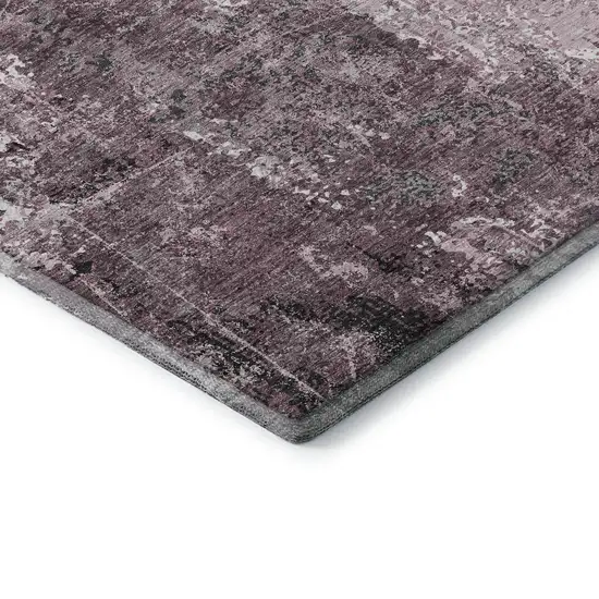 8' Pink Charcoal And Ivory Abstract Washable Area Rug With UV Protection Photo 7