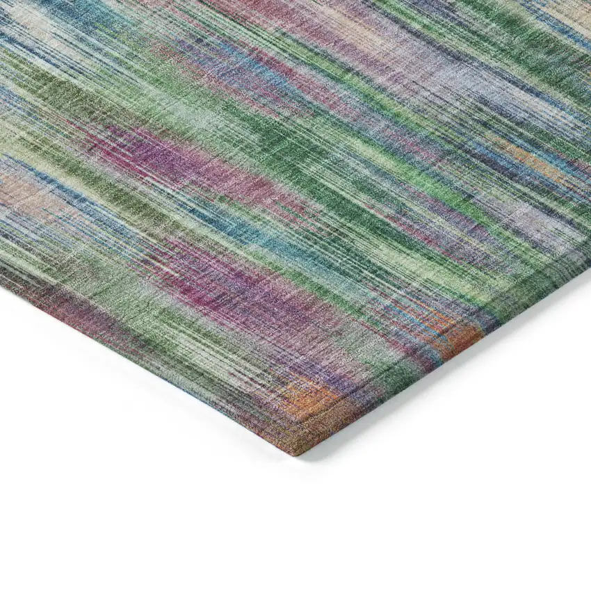 8' Pink Gold And Ivory Round Abstract Washable Indoor Outdoor Area Rug Photo 4