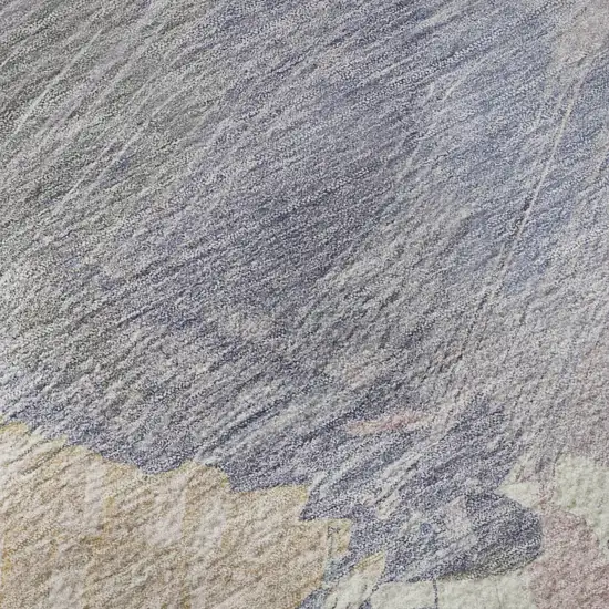 8' Pink Ivory And Beige Abstract Washable Area Rug With UV Protection Photo 1