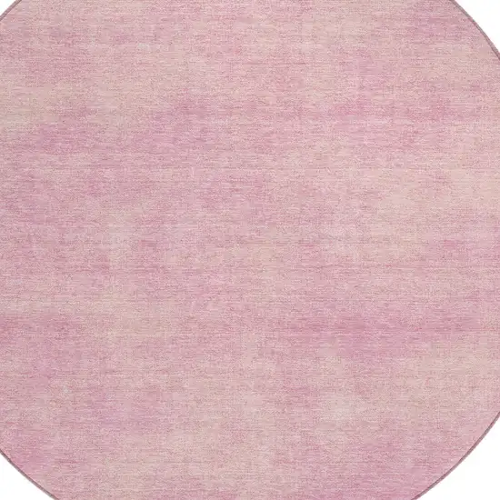 8' Pink Round Washable Indoor Outdoor Area Rug Photo 4