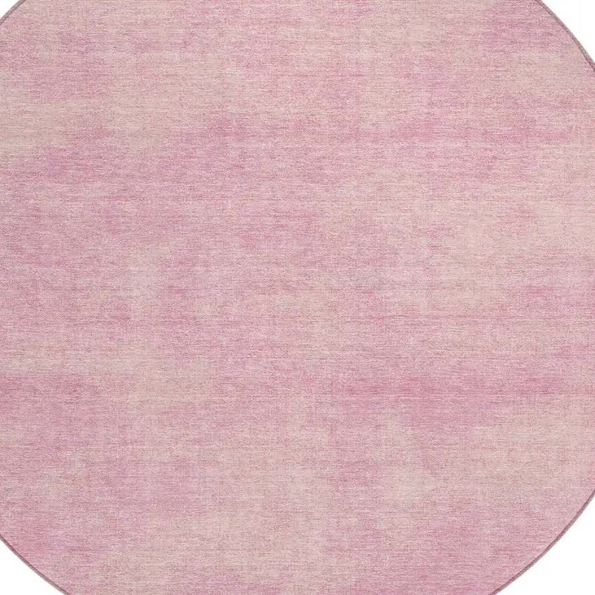 8' Pink Round Washable Indoor Outdoor Area Rug Photo 4