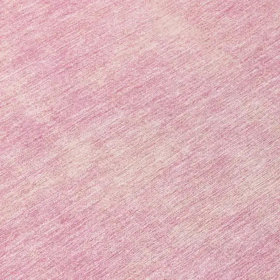 8' Pink Round Washable Indoor Outdoor Area Rug Photo 8