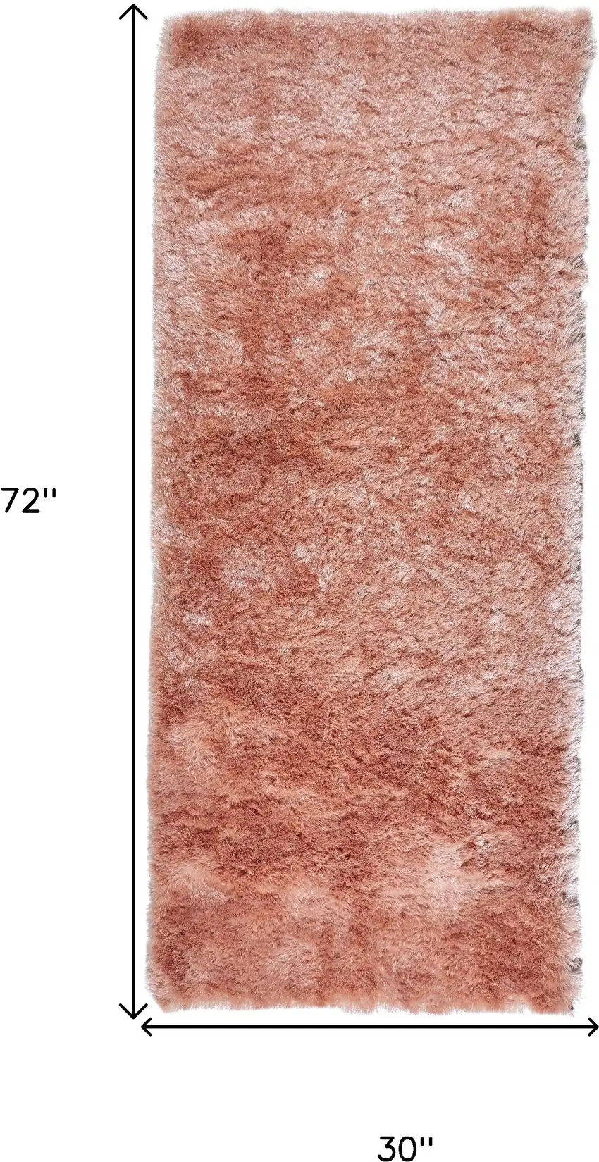 6' Pink Shag Tufted Handmade Runner Rug Photo 8