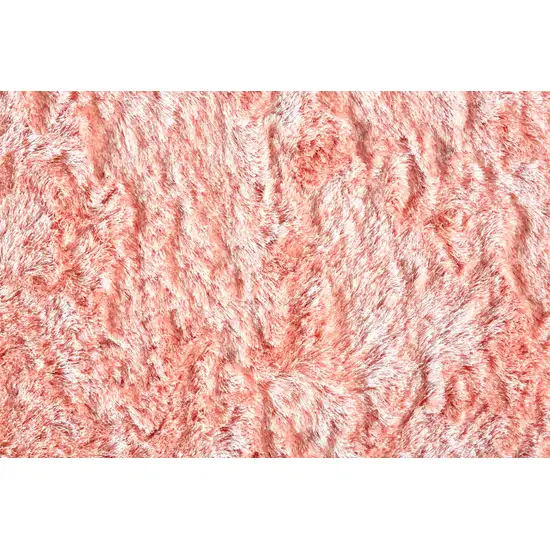 6' Pink Shag Tufted Handmade Runner Rug Photo 7
