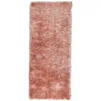 Photo of 6' Pink Shag Tufted Handmade Runner Rug