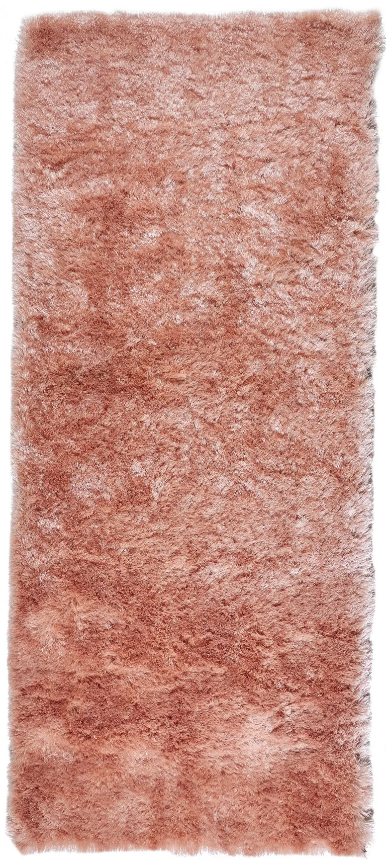 6' Pink Shag Tufted Handmade Runner Rug Photo 1