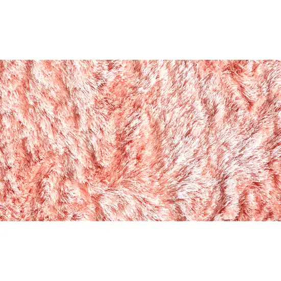 6' Pink Shag Tufted Handmade Runner Rug Photo 6