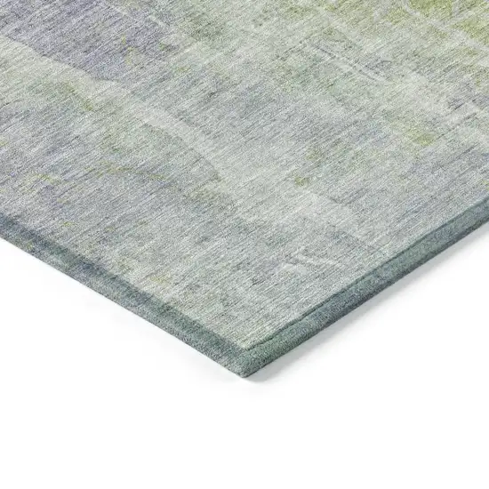 8' Plum And Green Round Abstract Washable Indoor Outdoor Area Rug Photo 6