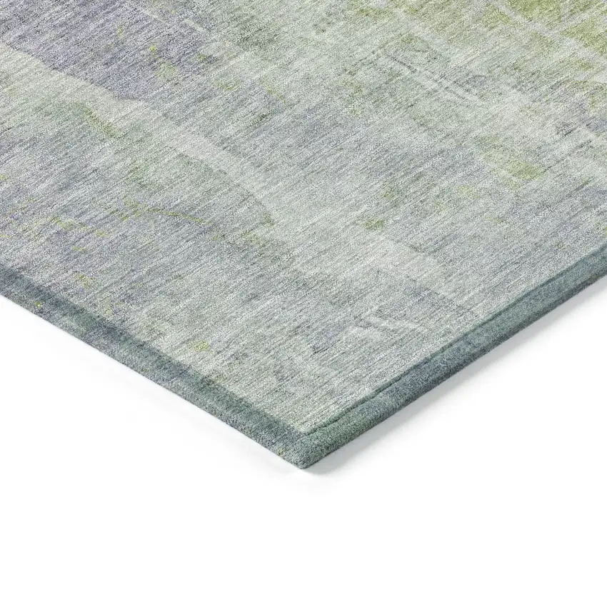 8' Plum And Green Round Abstract Washable Indoor Outdoor Area Rug Photo 6