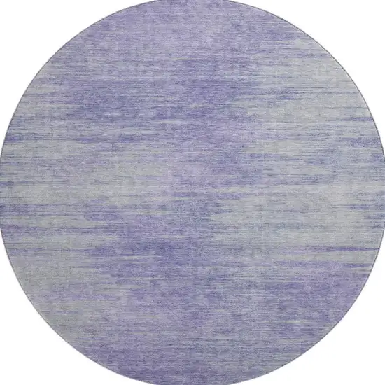 8' Plum And Ivory Abstract Washable Round Rug With UV Protection Photo 3