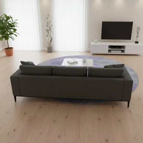 8' Plum And Ivory Abstract Washable Round Rug With UV Protection Photo 2